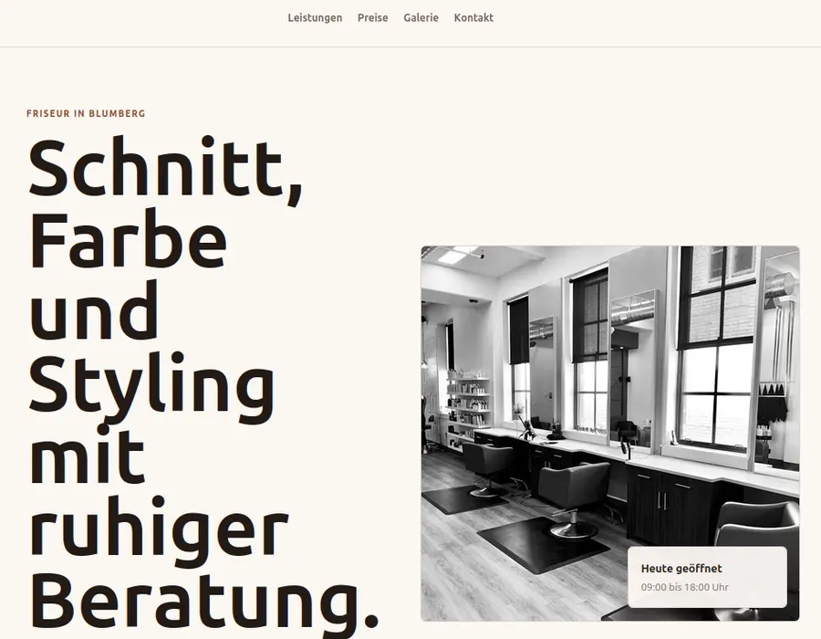 Vorschaubild für Schlanke Friseur Website