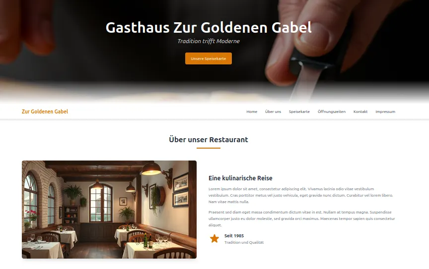 Vorschaubild für Landingpage für ital. Restaurant